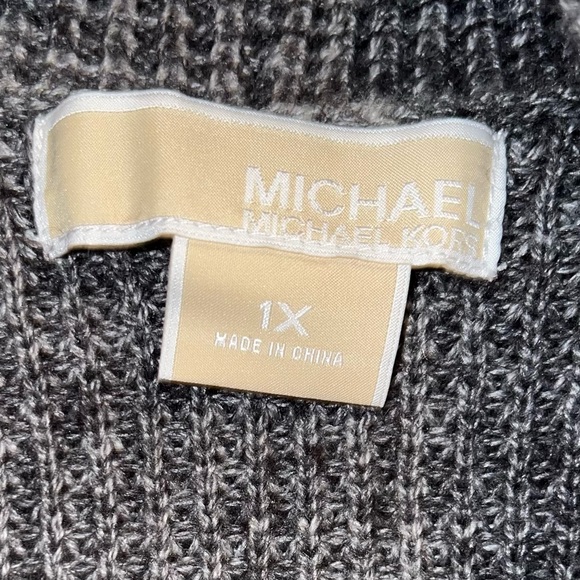 Michael Michael Kors Blue gray open cardigan Sweater pockets 1X Acrylic Pockets - Picture 3 of 5